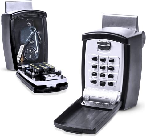 KeyGuard SL-591 Car Window Punch Button Lock Box, Black- Portable Key Storage Vault LockBox Fits ...