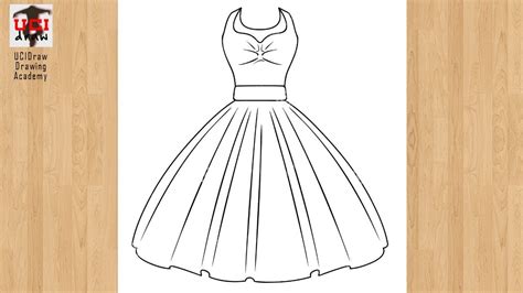 How to Draw a Dress Sketch | Easy Dresses Drawing for Beginners | Gown ...