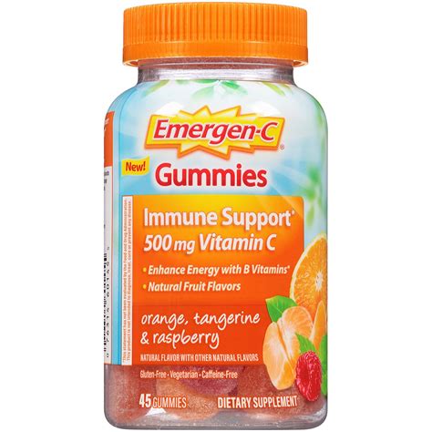 EMERGEN-C - Gummies w/ 500mg VitaminC Orange, Tangerine & Raspberry ...