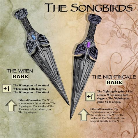 [OC] The Songbirds: Homebrew Magical Daggers : DnD | Dnd dragons, Dungeons and dragons homebrew ...