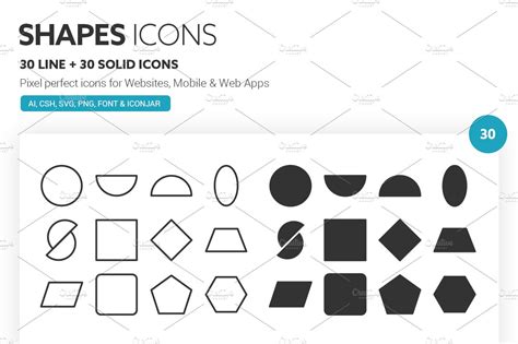 Shapes Icons | Solid Icons ~ Creative Market