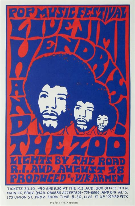 Jimi Hendrix and The Zoo Original Limited Edition Concert Poster | Limited Runs