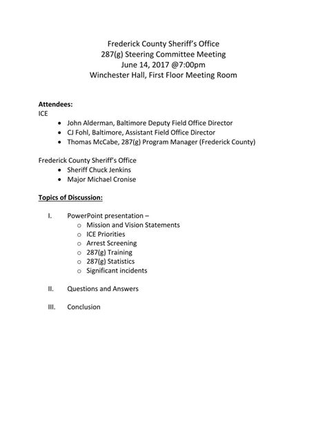 2017 Steering Committee Agenda | | fredericknewspost.com