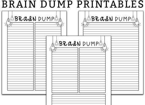 Brain Dump Template - Free Brain Dump Planner Printable