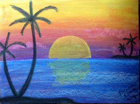 Sunset Drawing Oil Pastel at GetDrawings | Free download