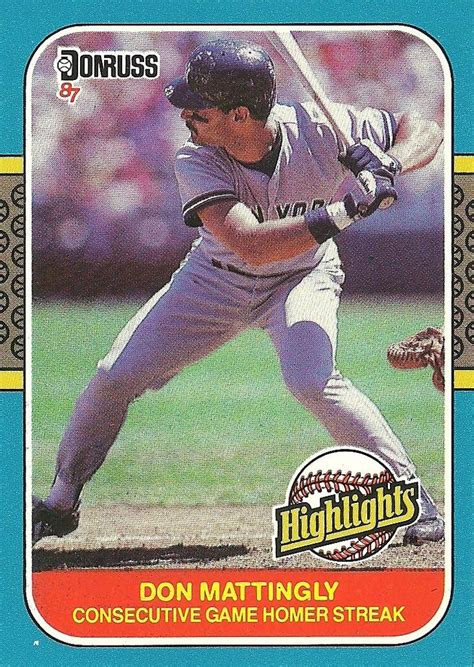 1987 Donruss Highlights #17 Don Mattingly | Trading Card Database