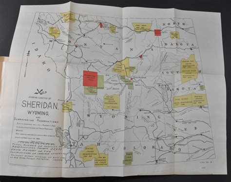 [Map Showing Location of Sheridan, Wyoming and Surrounding Reservations] | Curtis Wright Maps