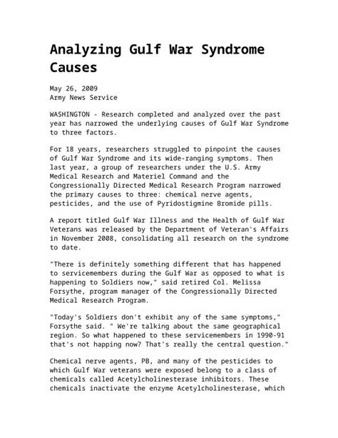 (DOC) Analyzing Gulf War Syndrome Causes - DOKUMEN.TIPS