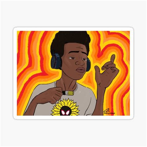 "miles morales sunflower" Sticker for Sale by valkyriethot | Redbubble