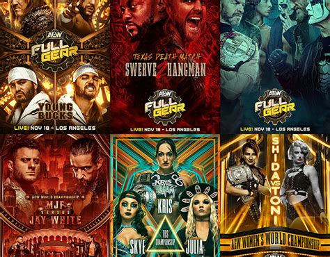 AEW Full Gear 2023 official match posters on Behance