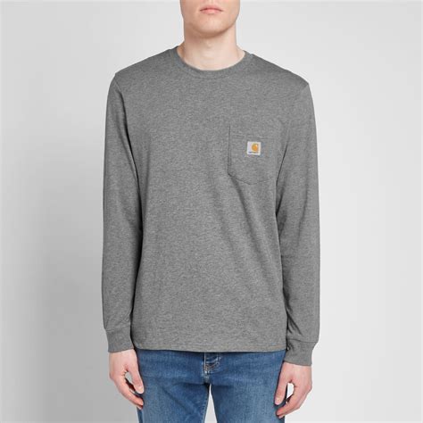 Carhartt WIP Long Sleeve Pocket Tee Dark Grey Heather | END. (US)