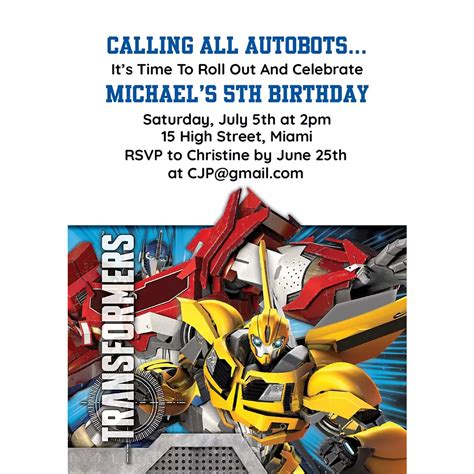 Custom Transformers Invitations | Party City