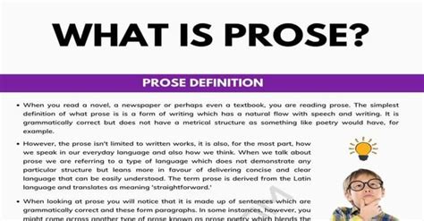 Prose: Definition and Helpful Examples of Prose in Literature • 7ESL in ...