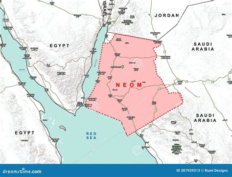 Neom City Tabuk Province Saudi Arabia Administrative Map Royalty-Free Stock Image ...