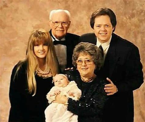 Michelle and Jimmy Osmond and their first child, Sophia with his parents George and Olive ...