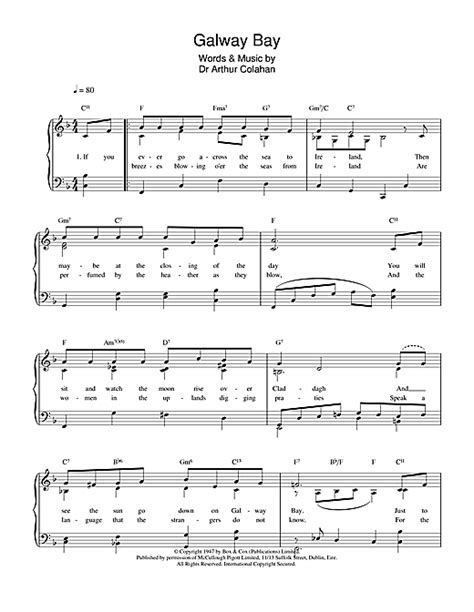 Galway Bay sheet music by Arthur Colahan (Piano, Vocal & Guitar (Right-Hand Melody) – 17379)