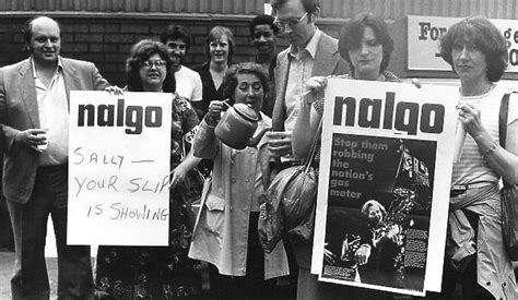 Photo Mug of NALGO union members campaigning with placards