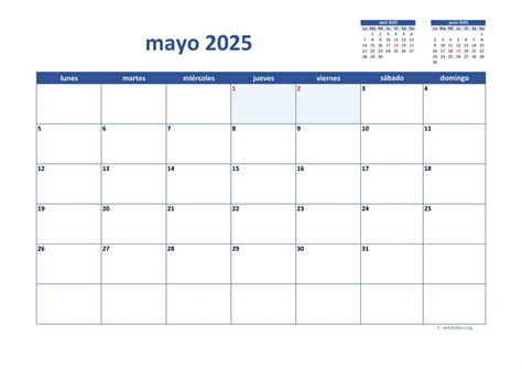 Calendario Mayo 2025 | WikiDates.org