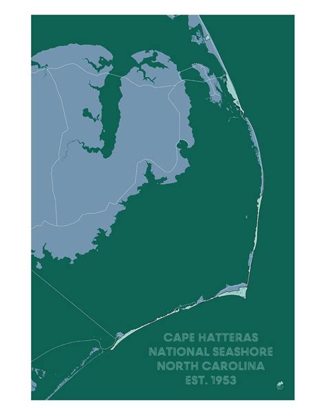 Cape Hatteras National Park Poster | National Park Map | Muir Way ...