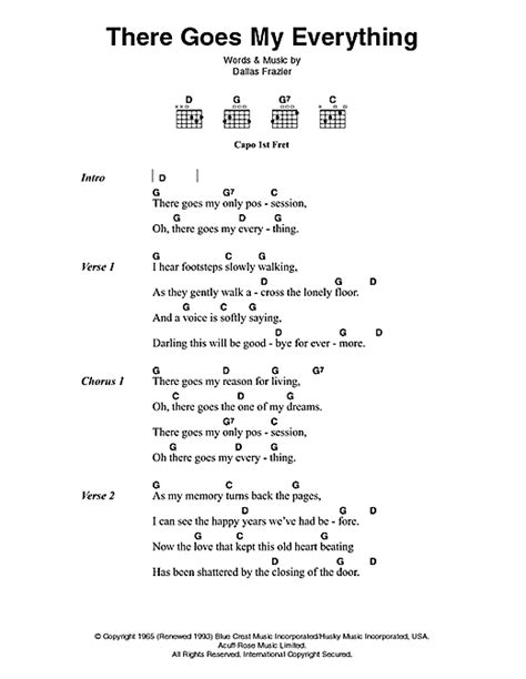 Elvis Presley "There Goes My Everything" Sheet Music Notes | Download Printable PDF Score 46084