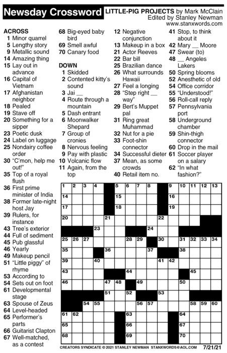 Newsday Crossword Puzzle Solution - This will not only improve your ...