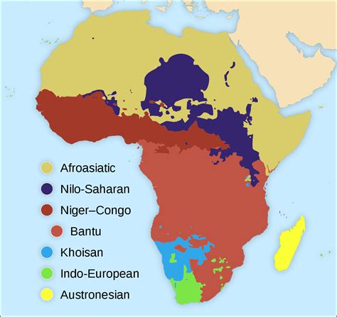 Map of the major African language families | Languages of africa ...