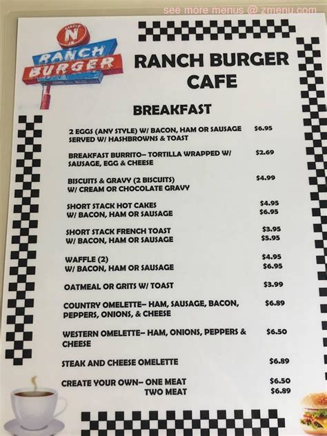 Online Menu of Ranch Burger Restaurant, Pawnee, Oklahoma, 74058 - Zmenu