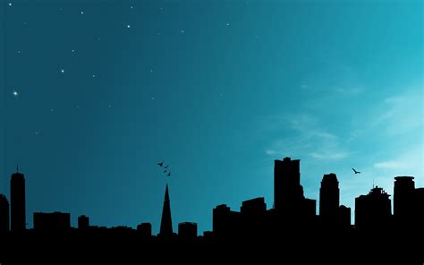 cityscape, silhouette, sky, artwork | 2560x1600 Wallpaper - wallhaven.cc