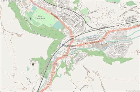 Todmorden Map Great Britain Latitude & Longitude: Free England Maps