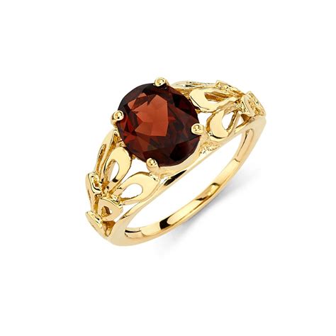 14K Gold Oval Garnet Ring Garnet Ring Gold Ring Fancy Ring - Etsy