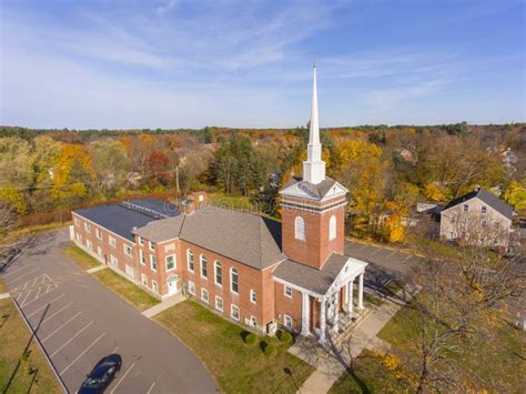 Tewksbury Town Center Aerial View, MA, USA Stock Photo - Image of clock, area: 159561588