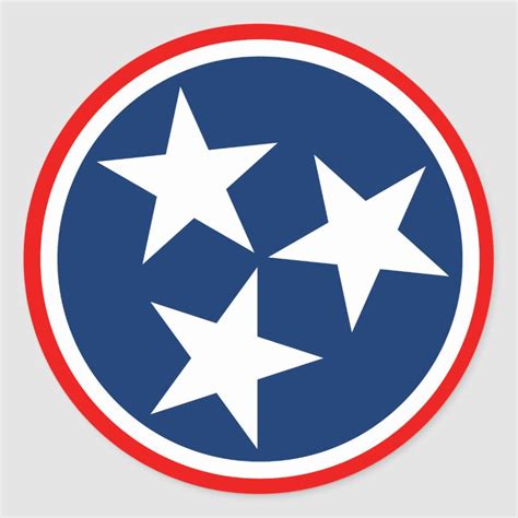 Tennessee State Flag Classic Round Sticker | Zazzle.com in 2020 | Tennessee flag, Tennessee ...