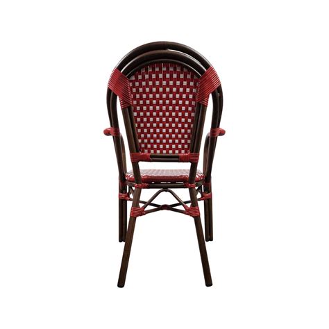 Geflechtstühle "Café de Paris" in rot mit Armlehne - Super Stuhl
