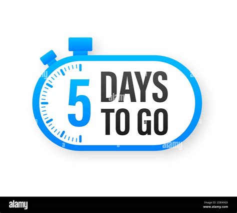 5 Days to go. Countdown timer. Clock icon. Time icon. Count time sale ...