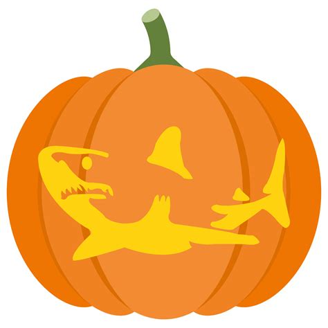 White Shark Pumpkin Stencil | Free Printable Papercraft Templates