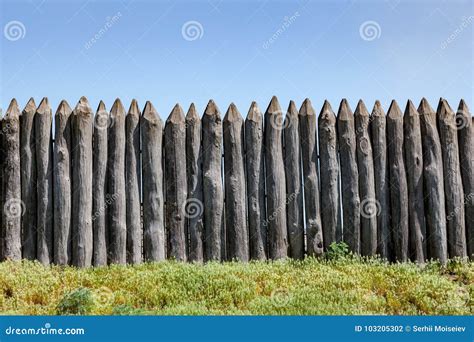 Wooden antique palisade stock photo. Image of aged, ancient - 103205302