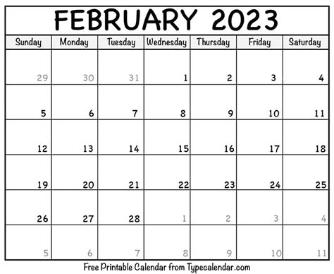 february 2023 calendar free printable calendar - printable february 2023 calendar templates with ...