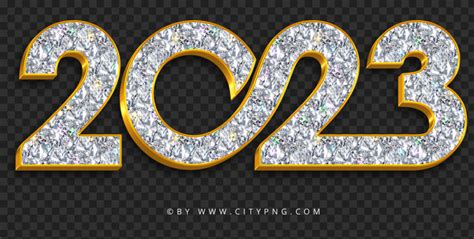 2023 Gold Diamond Text Logo Numbers Download PNG | Citypng