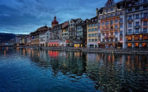 Download Water House Switzerland Man Made Lucerne HD Wallpaper