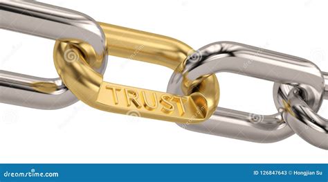 Trust Word As Symbol in Chain Isolated on White Background. 3D Stock ...