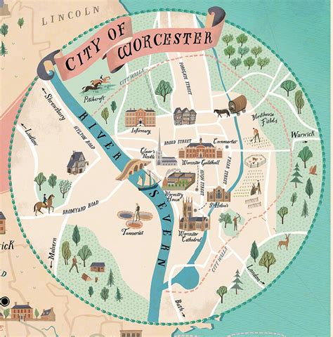 Royal Worcester Map – Sara Mulvanny Illustration