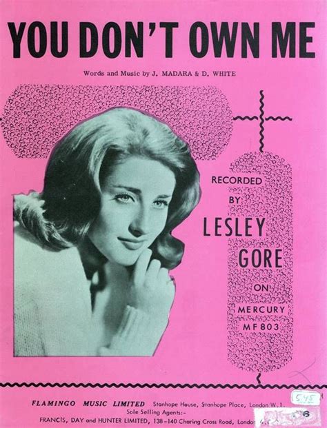 1963-sheet music-Lesley Gore-You Don't Own Me - one of my favorite ...