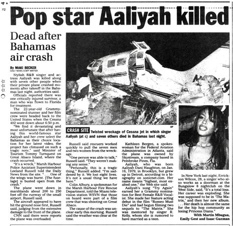 Aaliyah Plane Crash Bahamas - Aaliyah S Horror Death In Plane Crash As ...