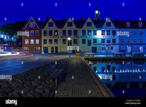 torshavn center by night, Faroe Islands Stock Photo - Alamy