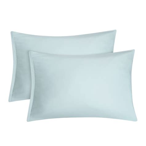 2 Pack Travel Size Pillowcases Soft 1800 Microfiber Pillow Case with Zipper Closure, Spa Blue ...