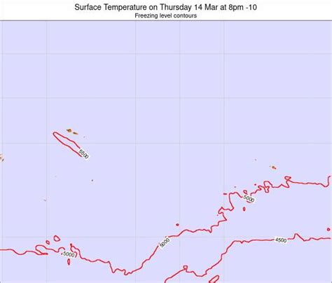 Cook Islands Surface Temperature on Sunday 22 Aug at 8pm CKT