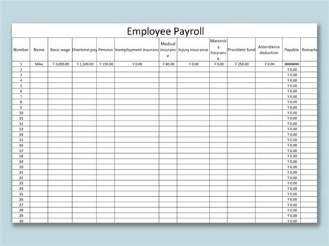 Payroll Excel Template