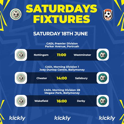 Soccer Weekend Fixtures Design - Kickly