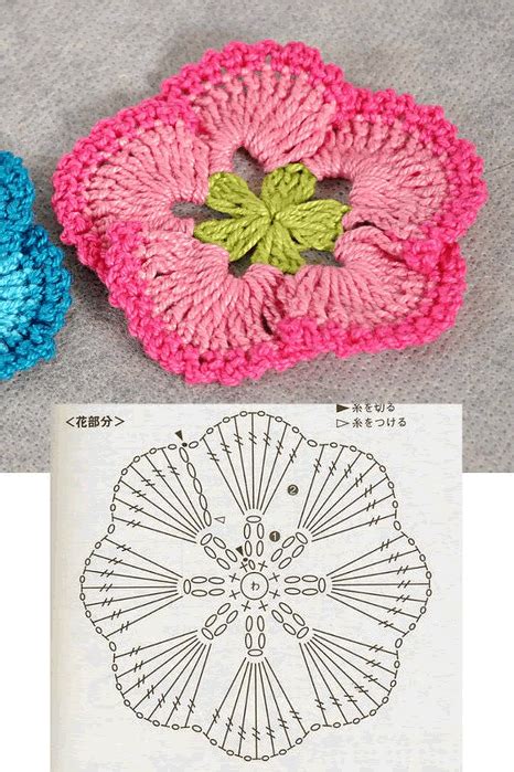 Crochet flowers diagram 5