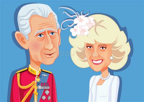 Londres, Le R-U, Le 9 Décembre 2018, Prince Charles Et Camilla Parker Bowles Vector Caricature ...